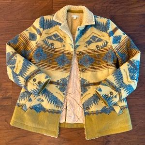 Southwestern style fully lined button up jacket by ORVIS, Size S, NWOT